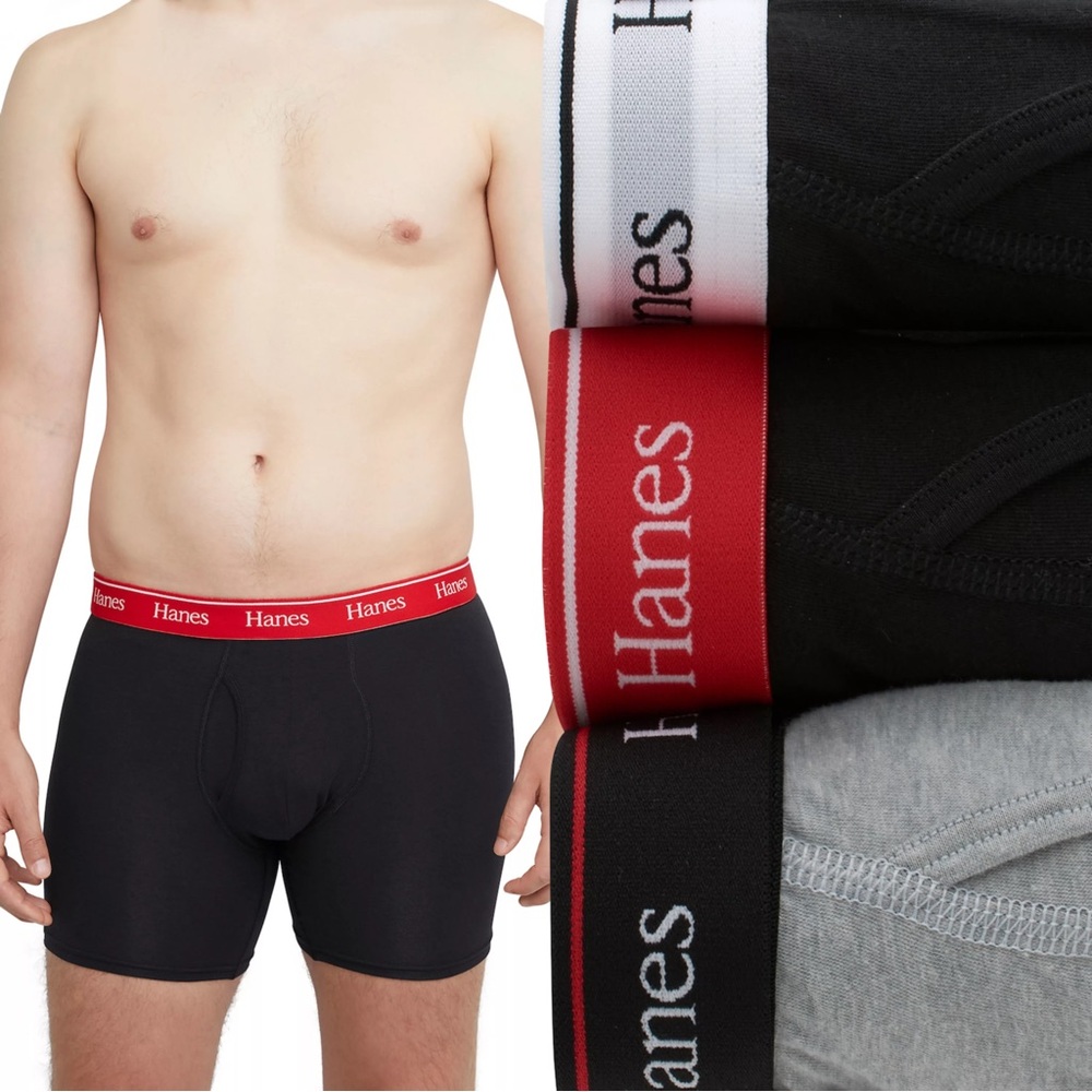 NWT 3-PK Hanes Stretch Boxer Briefs XL